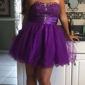 Purple size 8 corset back dress